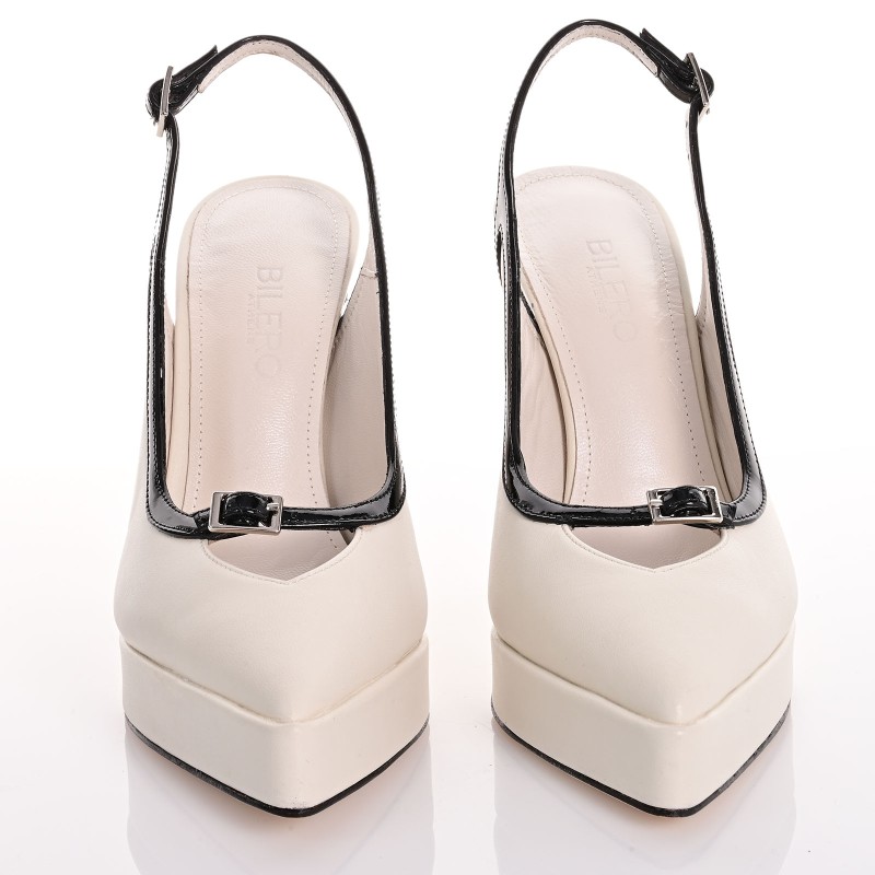 Women's Beige Leather Pumps