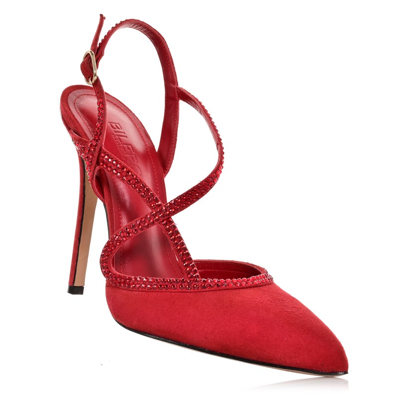Women's Pumps Red Suede Leather