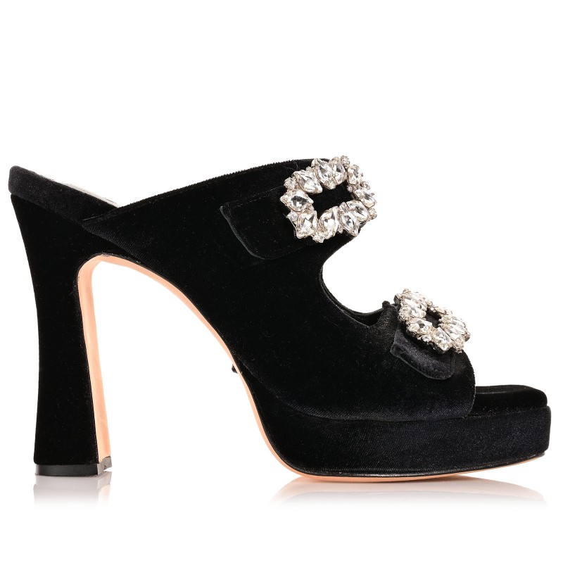 Women's Mules Black Velvet