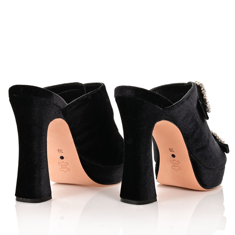 Women's Mules Black Velvet