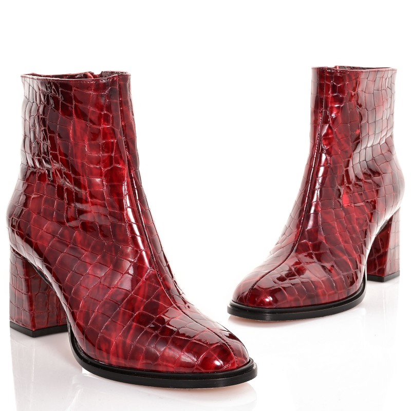 Women's Burgundy Leather Boots