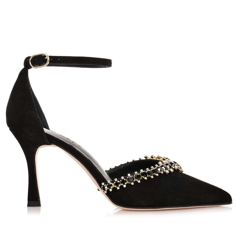 Women's Black Suede Leather Pumps