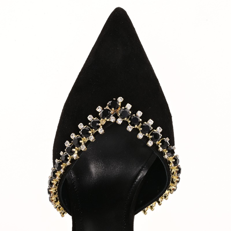 Women's Black Suede Leather Pumps