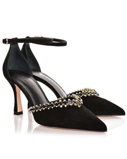 Women's Black Suede Leather Pumps