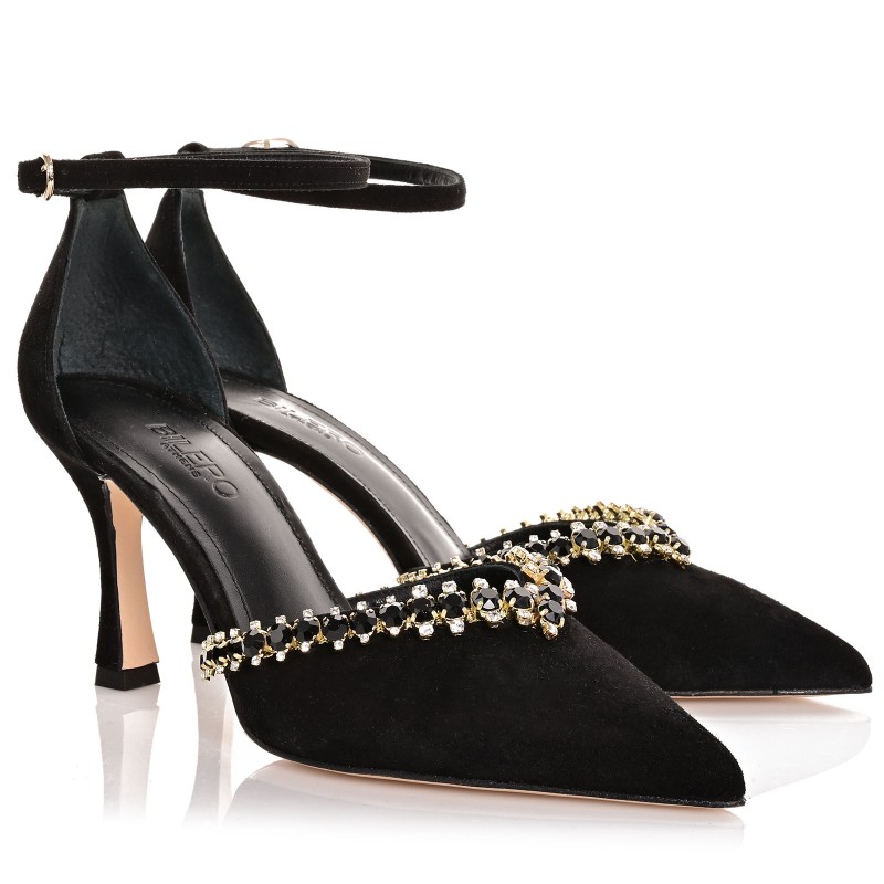 Women's Black Suede Leather Pumps
