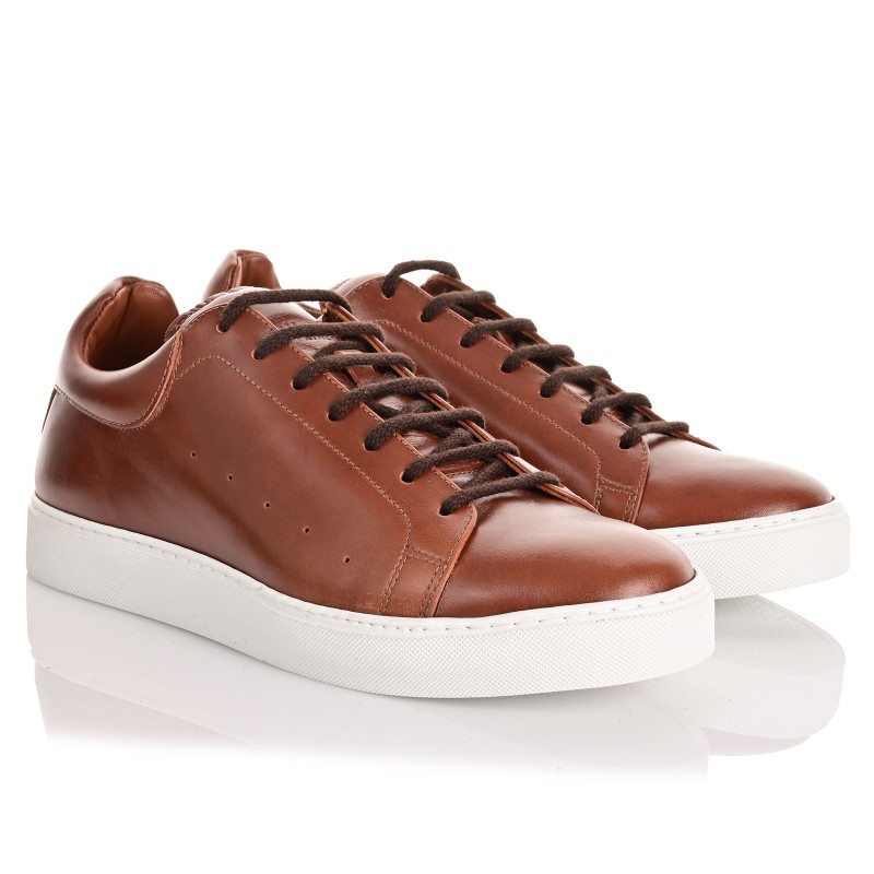 Men Sneakers Camel Leather