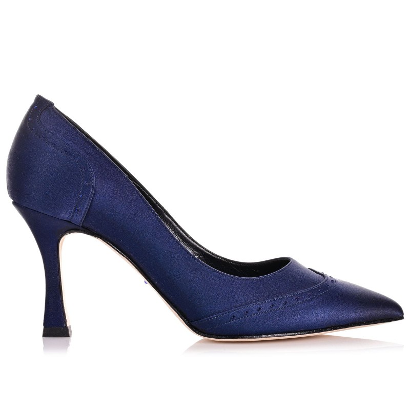 Women's Blue Satin Heels