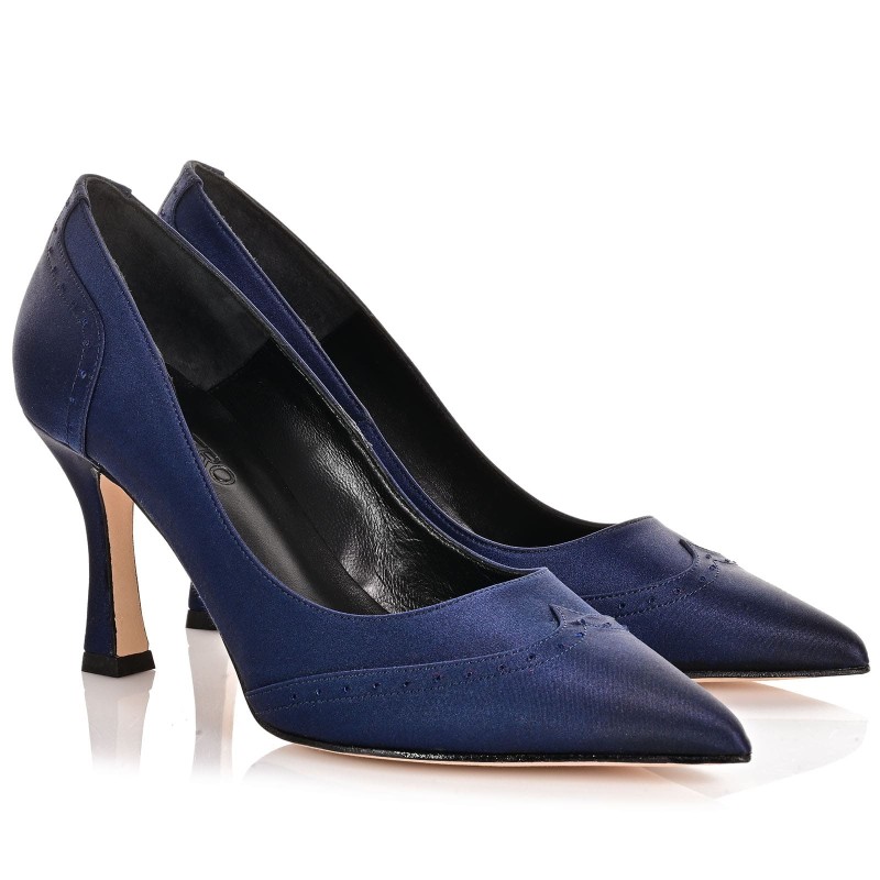 Women's Blue Satin Heels