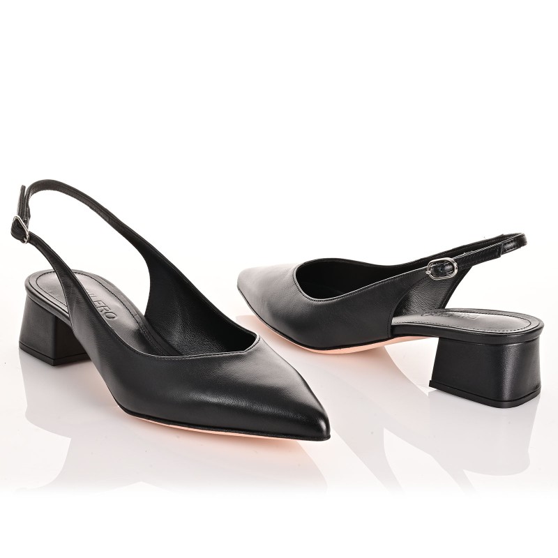 Women's Black Leather Pumps