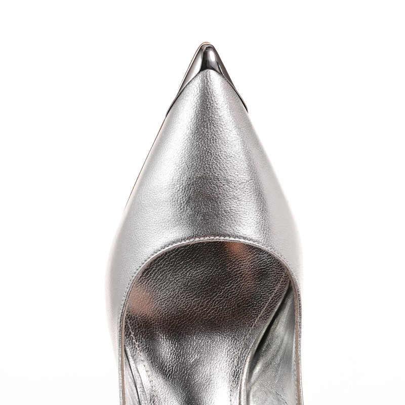 Women's Silver Leather Pumps