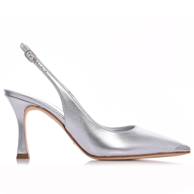 Women's Silver Leather Pumps