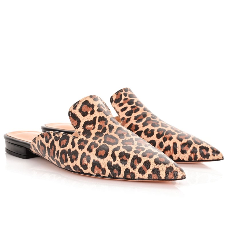 Women's Mules Leopard Leather
