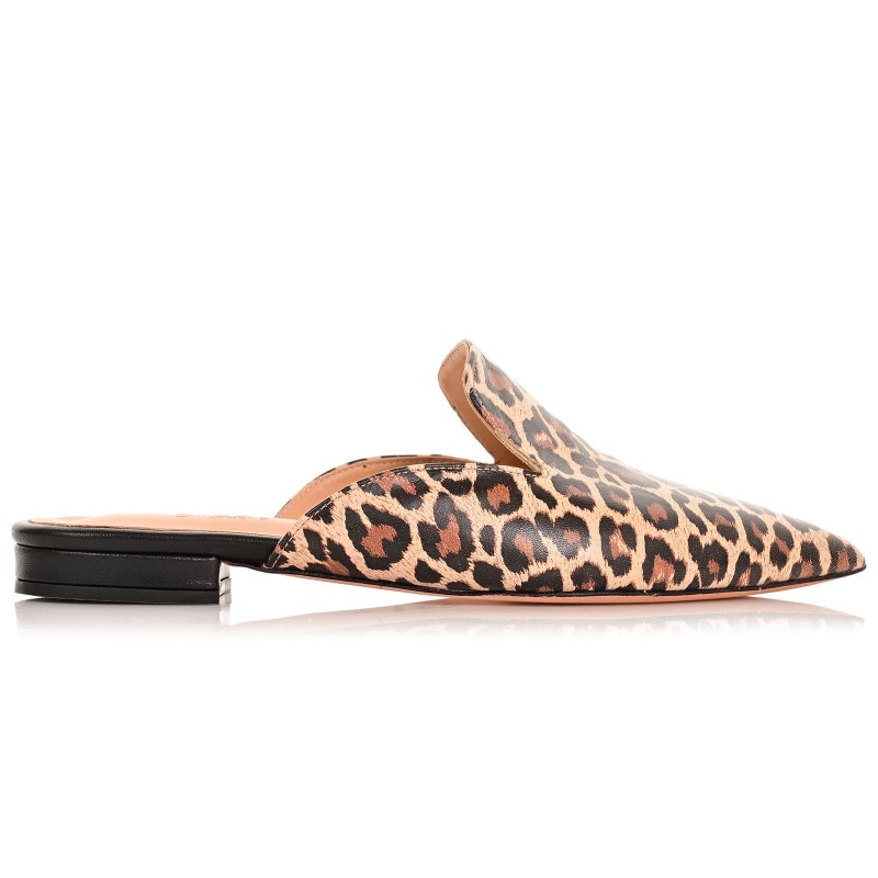Women's Mules Leopard Leather