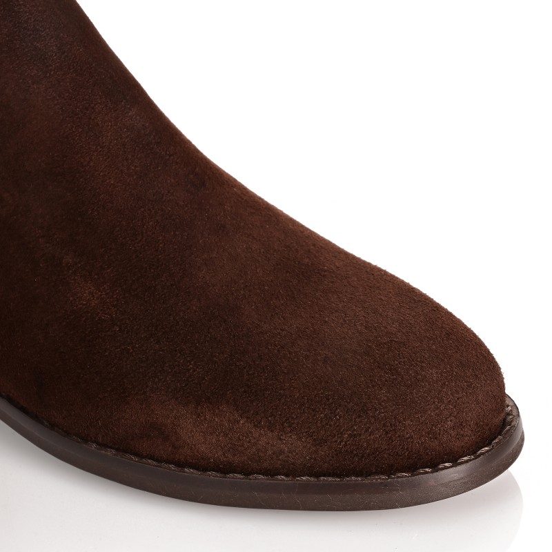 Brown Suede Leather Women's Boots