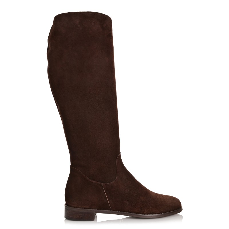 Brown Suede Leather Women's Boots