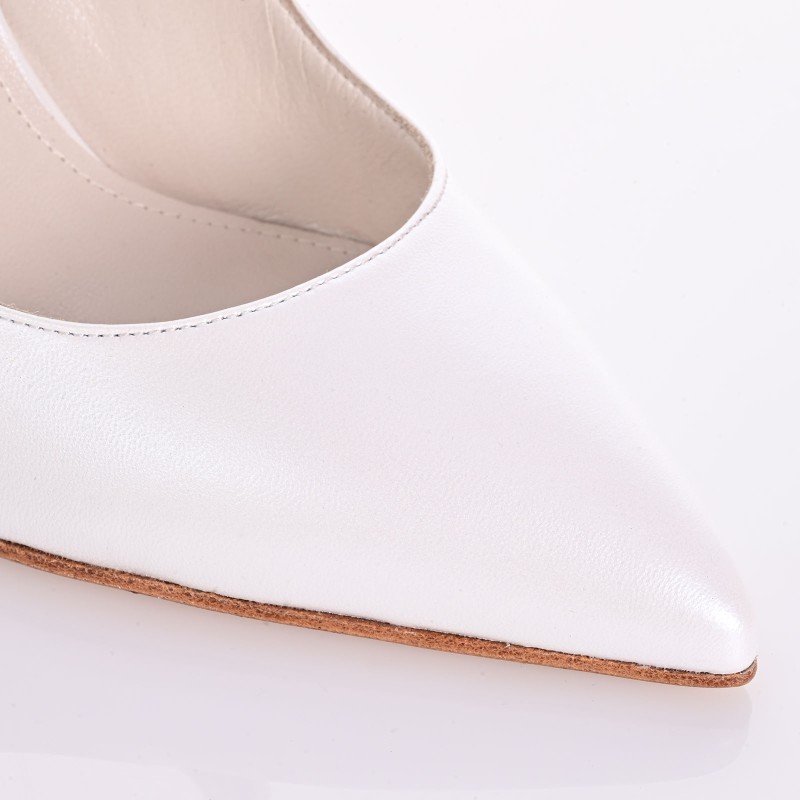 Bridal Mules White Leather