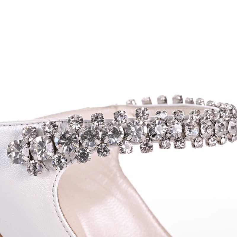 Bridal Mules White Leather