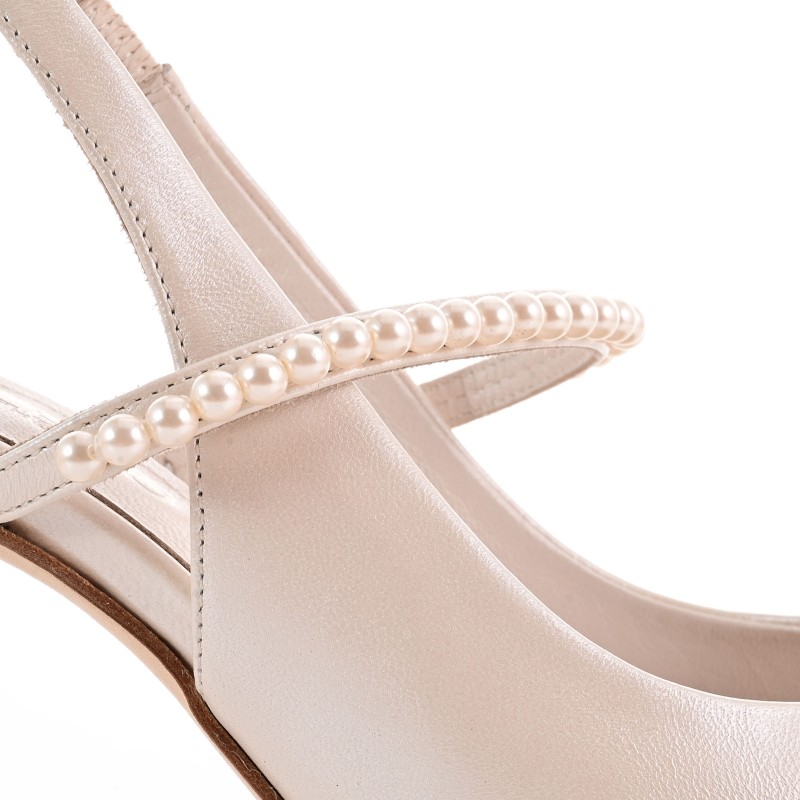 Bridal Pumps Ivory Pearl Leather