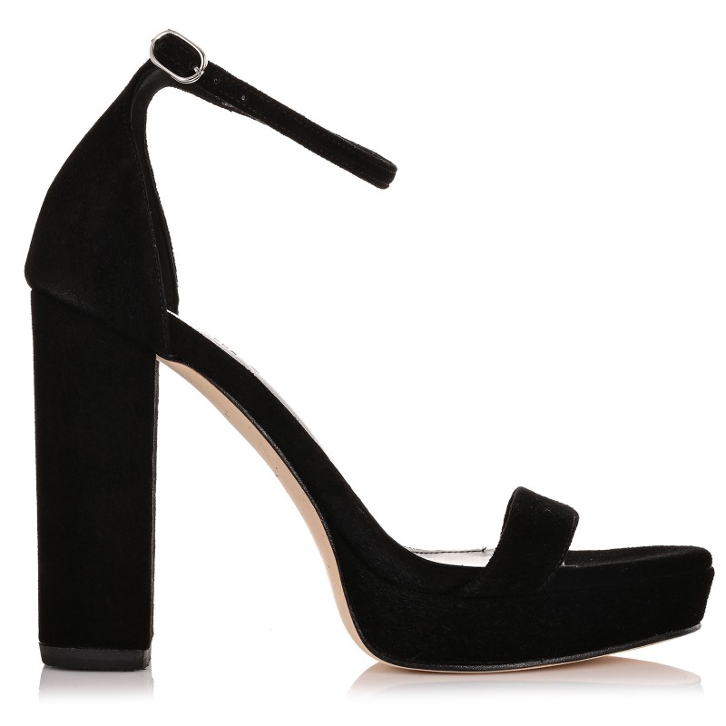 Women's Sandals Black Suede Leather