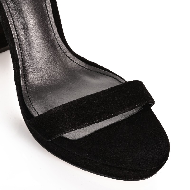 Women's Sandals Black Suede Leather