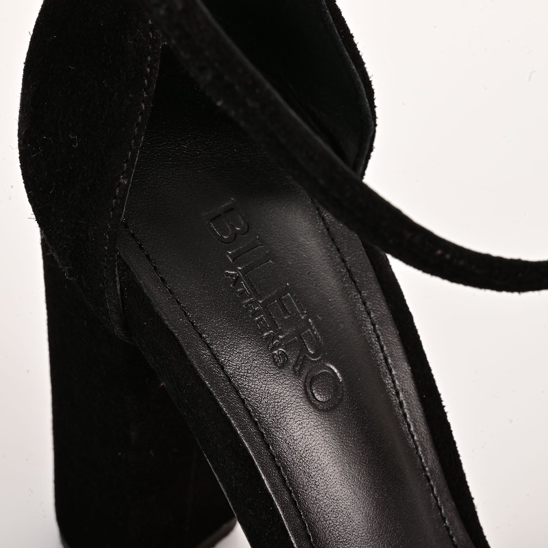 Women's Sandals Black Suede Leather