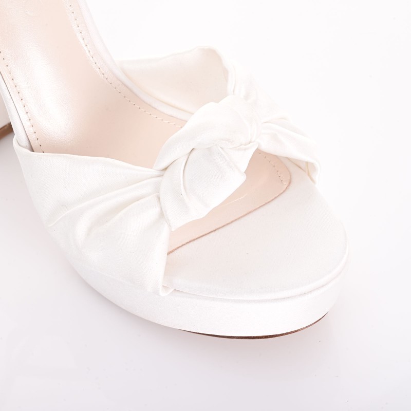 White Satin Bridal Sandals White Satin Bridal Sandals