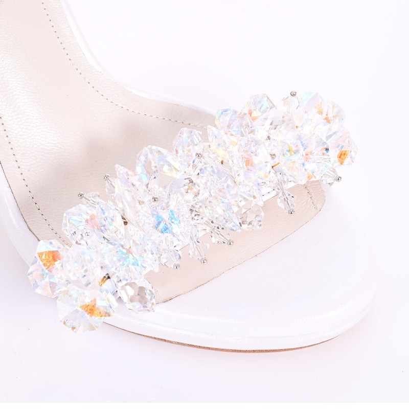 Bridal White Leather Sandals