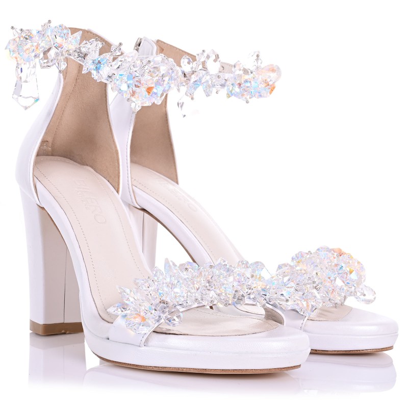 Bridal White Leather Sandals