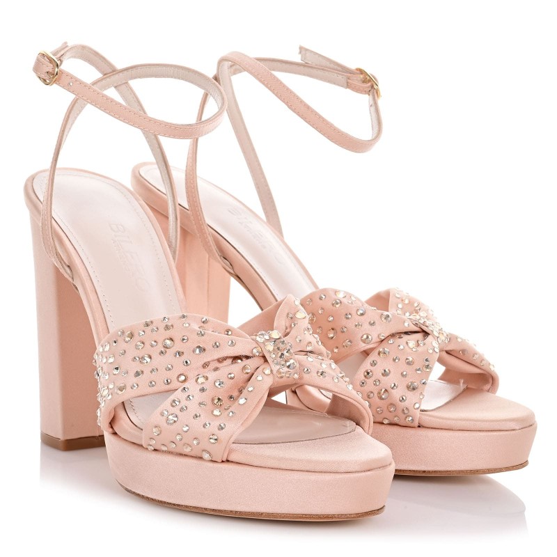 Beige Satin Bridal Sandals