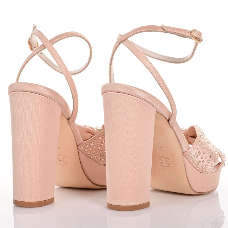 Beige Satin Bridal Sandals