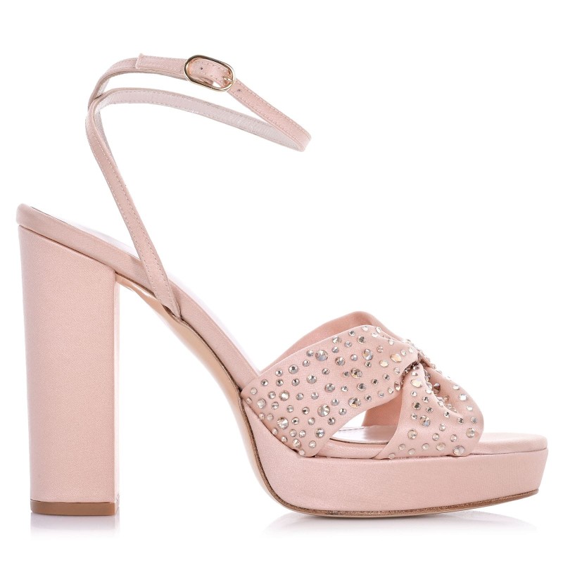 Beige Satin Bridal Sandals