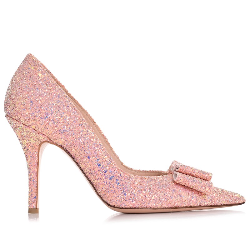 Pink Glitter Bridal Pumps