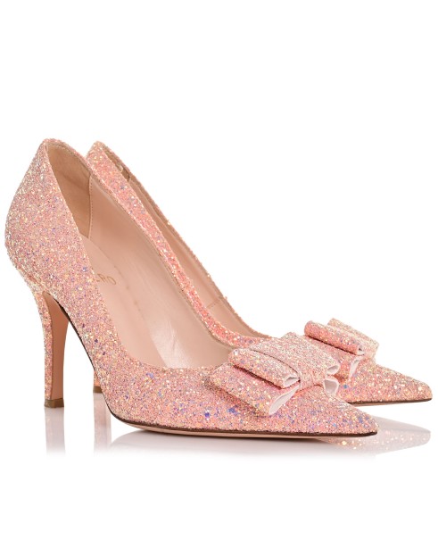 Pink Glitter Bridal Pumps