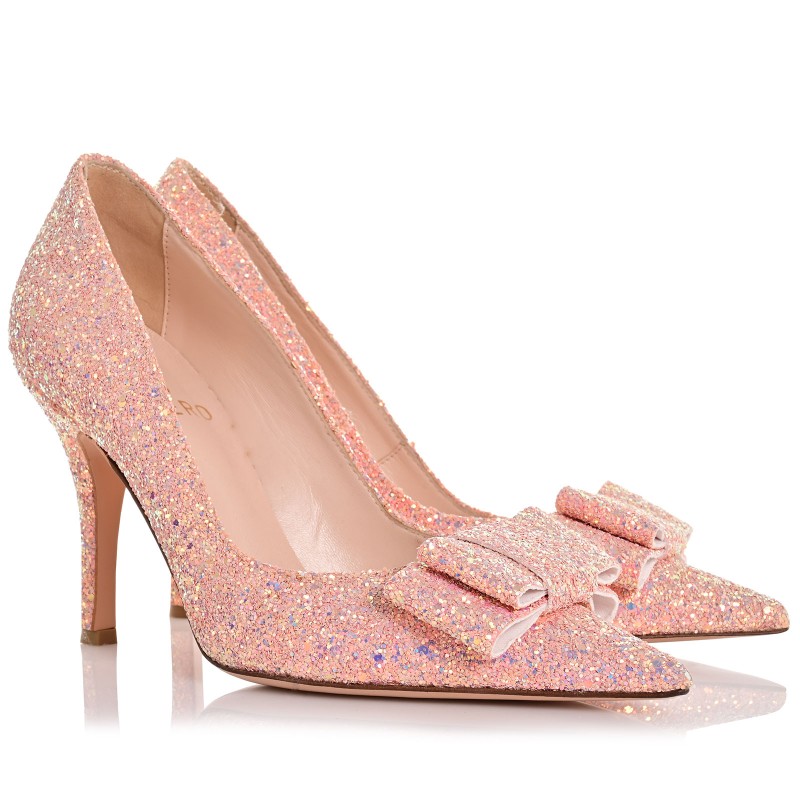 Pink Glitter Bridal Pumps
