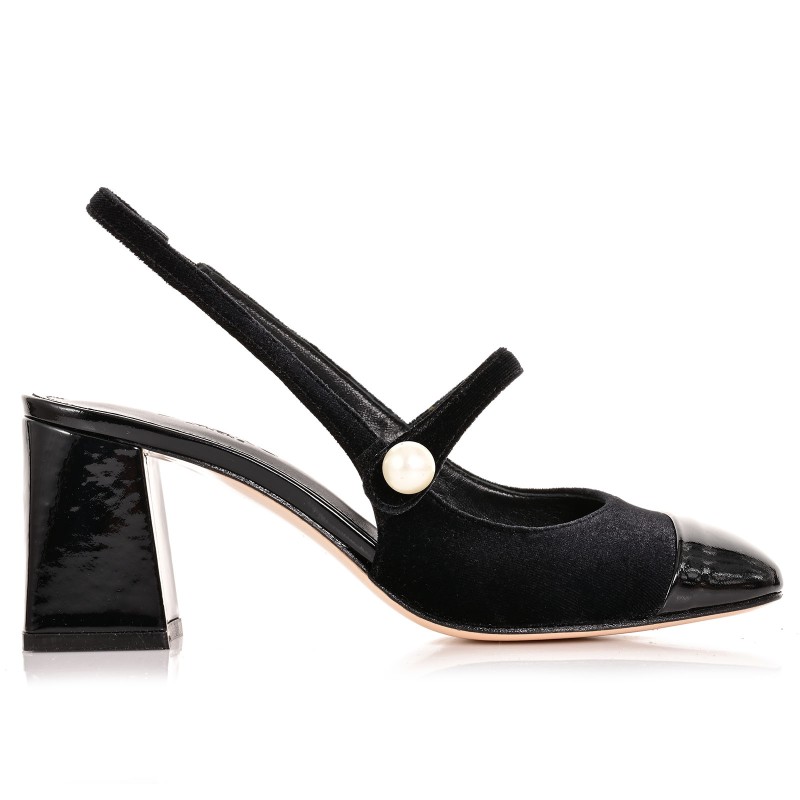 Women's Black Velvet Heels