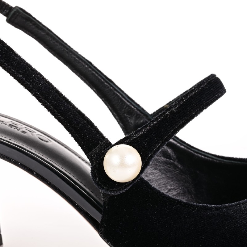 Women's Black Velvet Heels