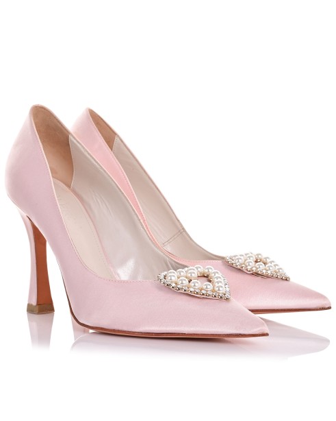 Pink Satin Bridal Pumps