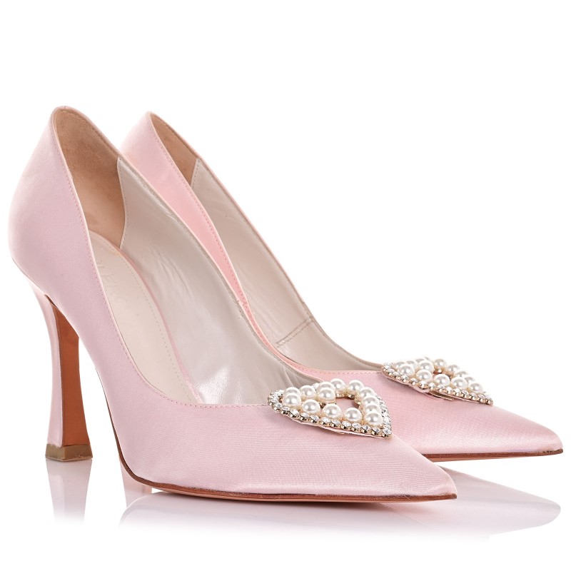 Pink Satin Bridal Pumps