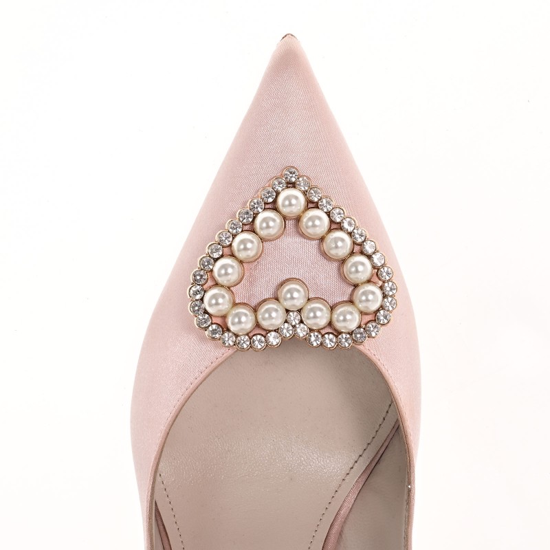 Pink Satin Bridal Pumps