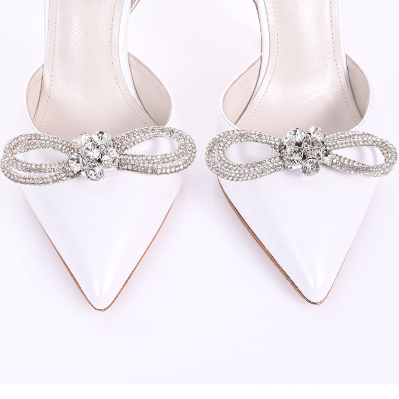 Bridal Heels White Pearl Leather