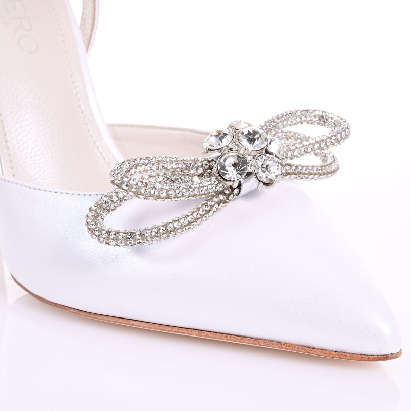Bridal Heels White Pearl Leather