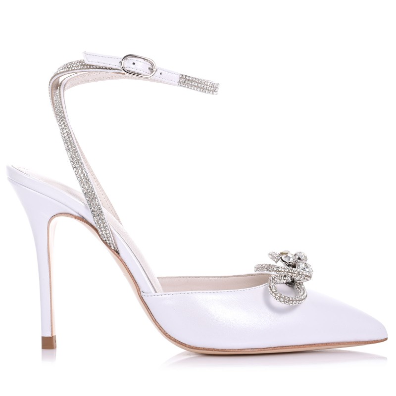 Bridal Heels White Pearl Leather