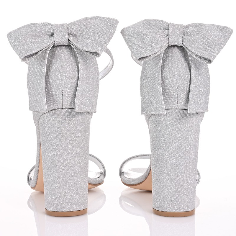 Silver Glitter Bridal Sandals