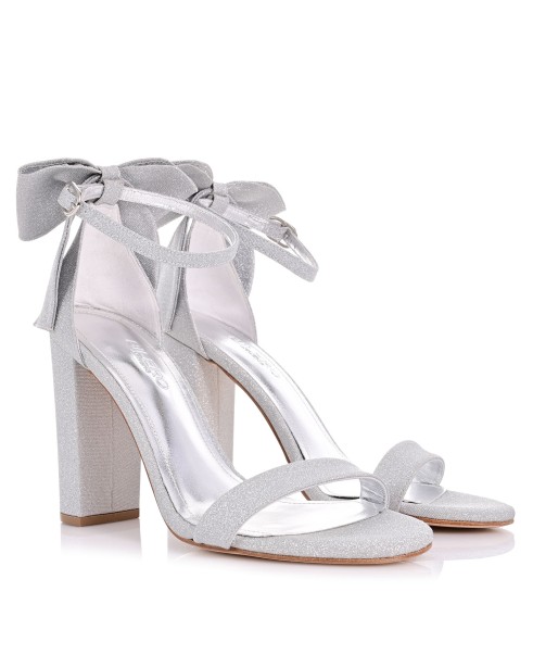 Silver Glitter Bridal Sandals