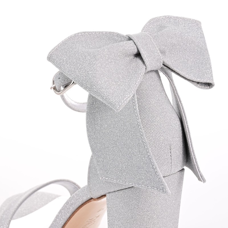 Silver Glitter Bridal Sandals