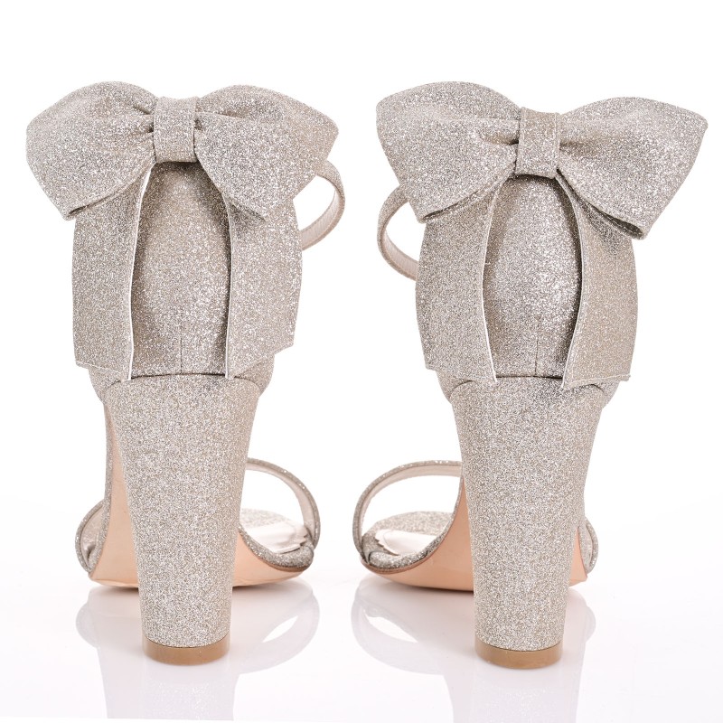 Bridal Sandals Gold Glitter