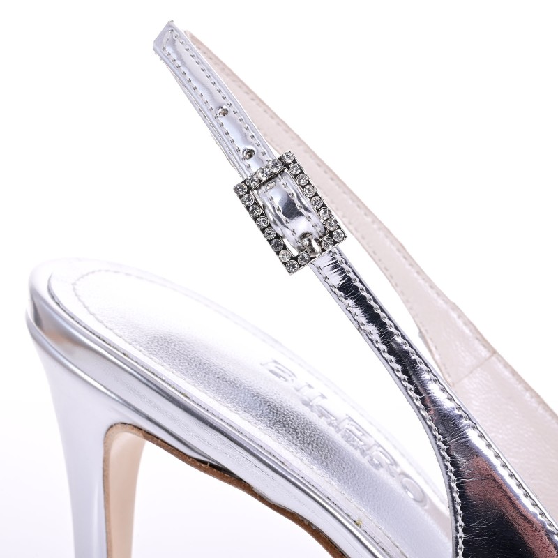 Bridal Heels Silver Leather Mirror