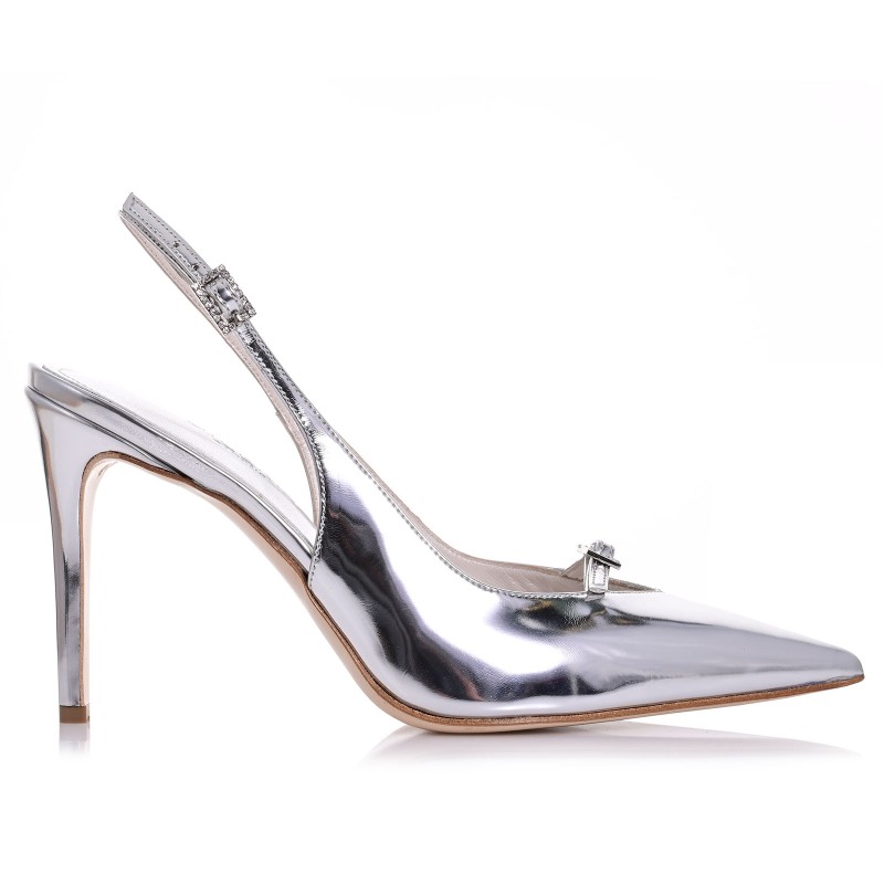 Bridal Heels Silver Leather Mirror