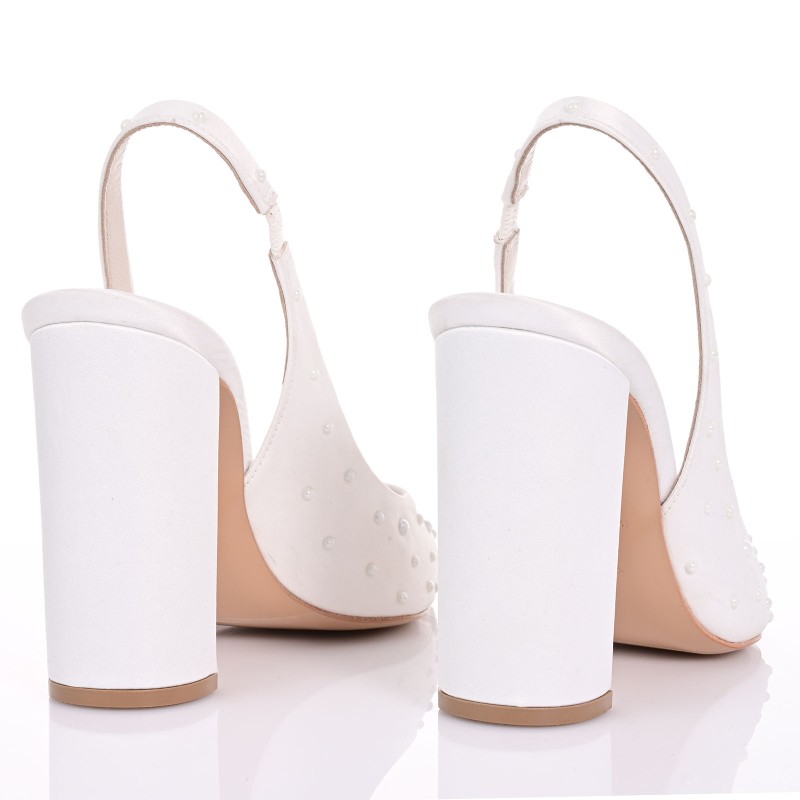 Bridal Pumps White Satin