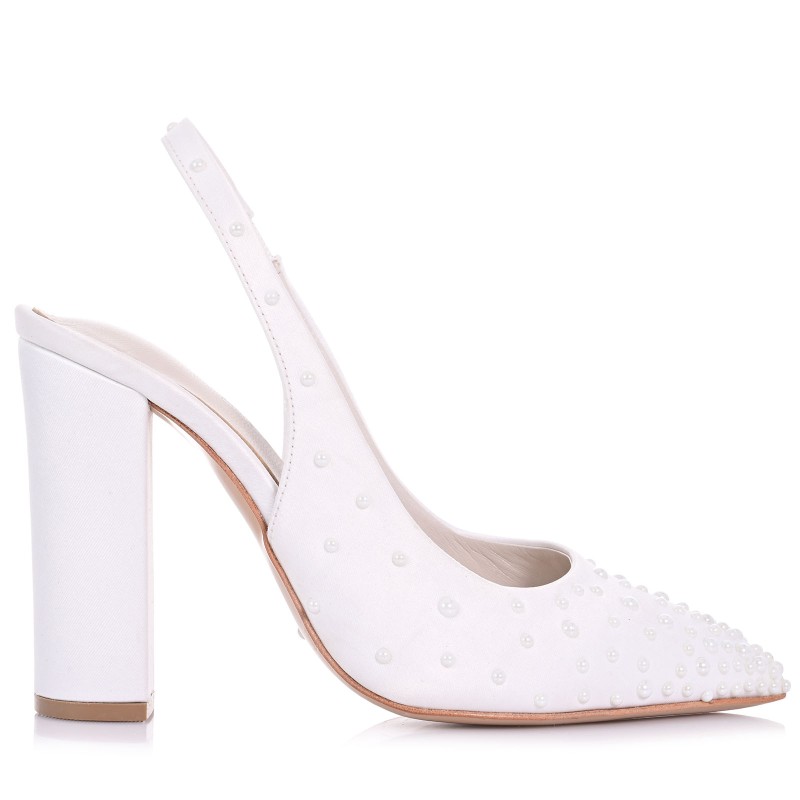 Bridal Pumps White Satin